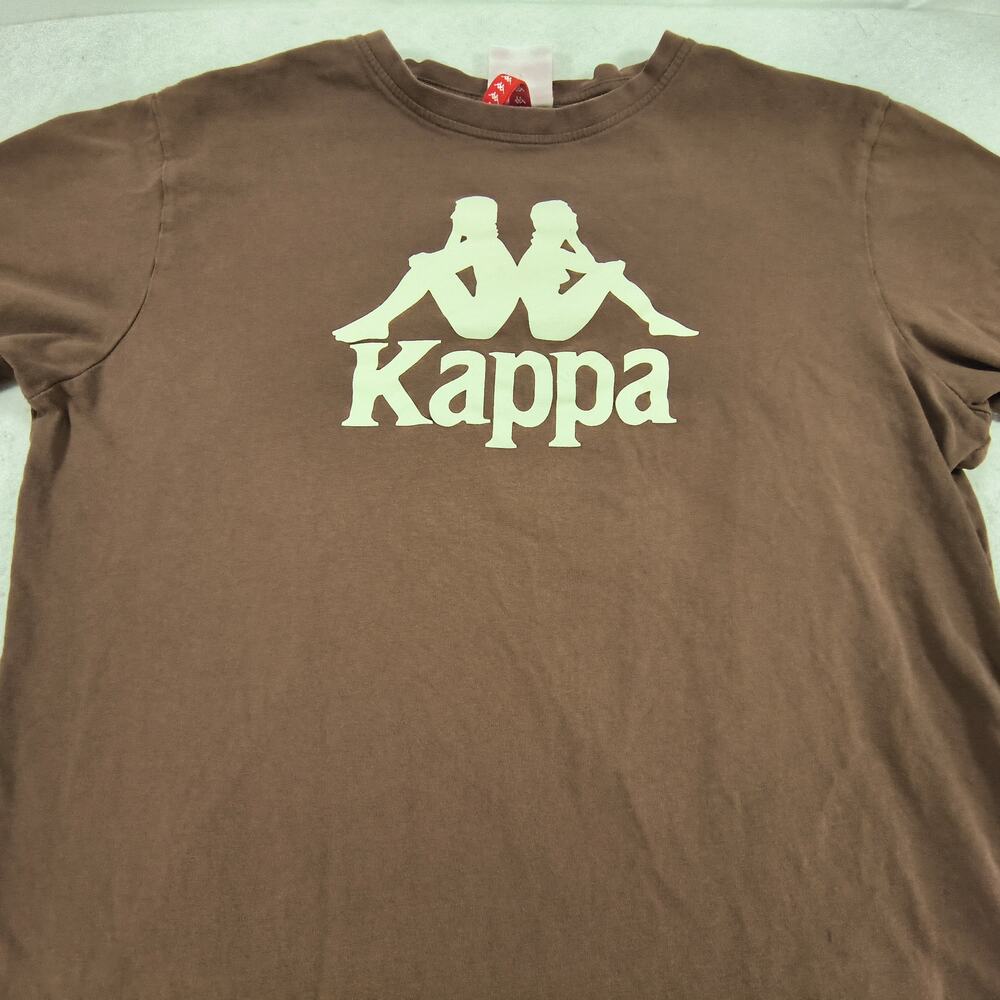 Kappa Casual Crew Neck Short Sleeve Shirt Womens Size Large L Brown